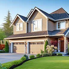 Two-car garage suburban house